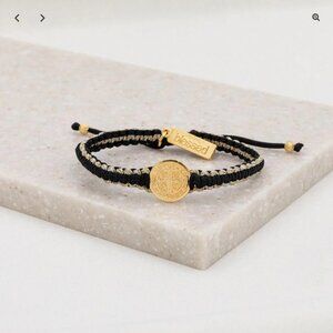 🆕 My Saint My Hero Gratitude Blessing Bracelet Gold White and Tan